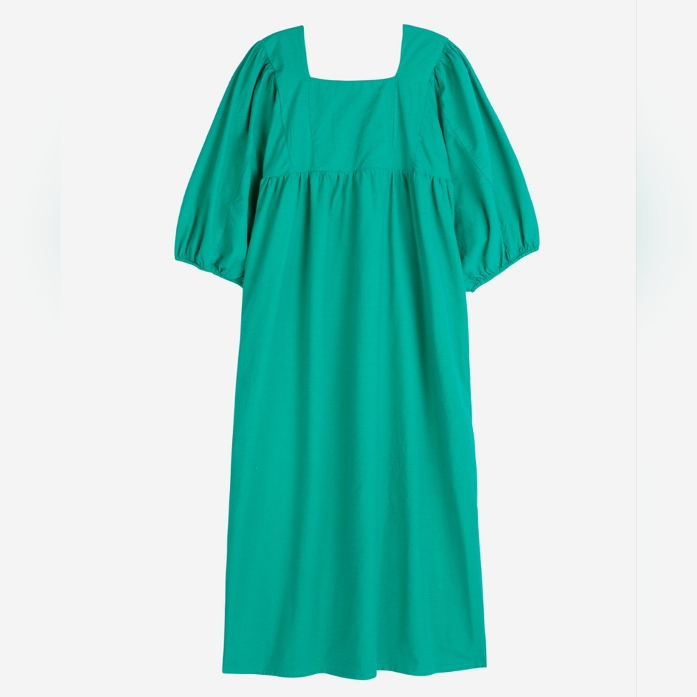 Bobo Choses Couple Fish Embroidery Puff Sleeve Dress in Green • XS - Picture 4 of 14